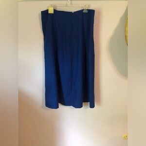 Talbots royal blue linen skirt sz 16